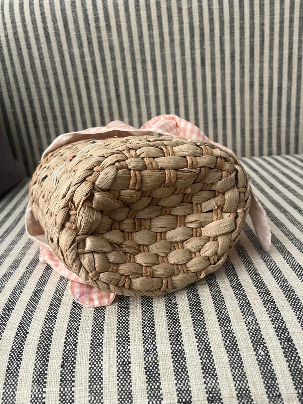 Meri Meri Pink Gingham Bunny Basket
